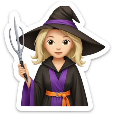 hair dresser with witch robe sticker