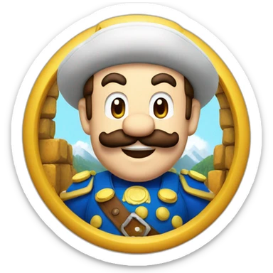 super mario as bavarian  sticker