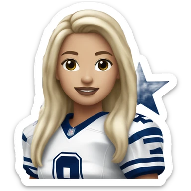 blonde girl in a dallas cowboys jersey sticker