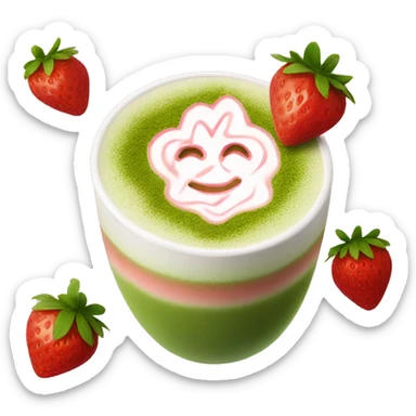 Strawberry matcha latte  sticker