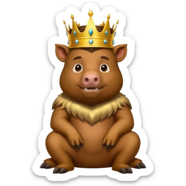 boar King, sitting sticker