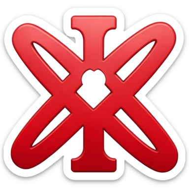 Red X mark sticker