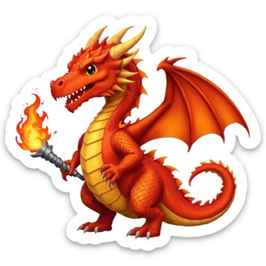fire-breathing dragon with shirt sticker
