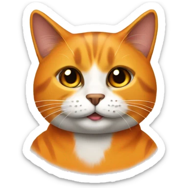 Gato naranja sentado sticker