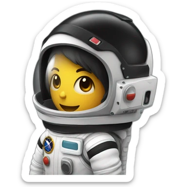 Astronauta visor negro en playa sticker