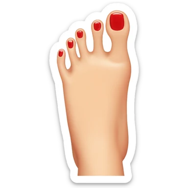 Red toenails on foot sticker
