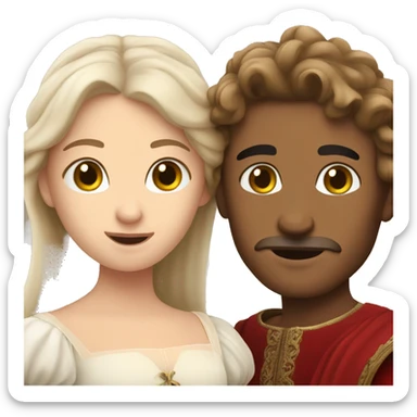 Romeo and Juliet of European appearance sticker