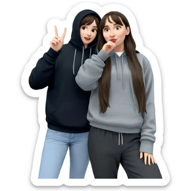 girl in hoodie outdoors sticker