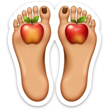 two feet side by side, toes visible, apple emoji style sticker