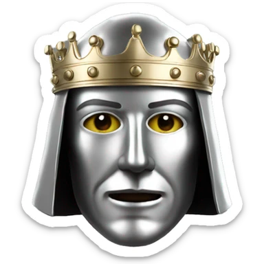 king baldwin IV in silver full face mask up sticker