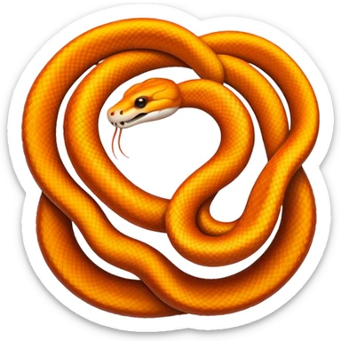 circle of white and orange snakes, multiple snakes arranged in a circular pattern sticker