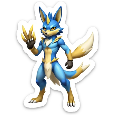 Shiny Epic Handsome Badass Lucario-Renamon-Zeraora-hybrid (Full body) sticker