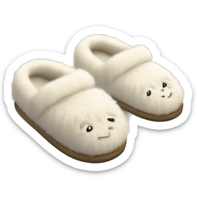 Cute fuzzy slippers, winter themed  sticker