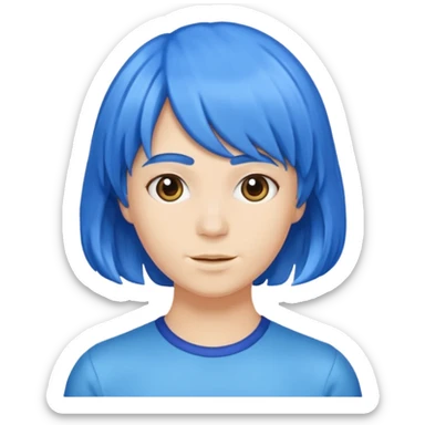 blue wig sticker