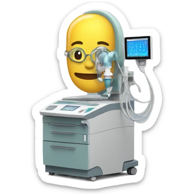 Emoji on a hospital CTI respiratory apparatus sticker