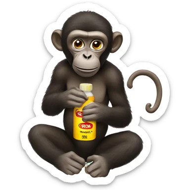 Monkey eating gorilla glue  sticker