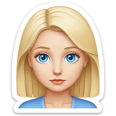 blonde with blue eyes sticker