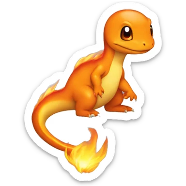 Charmander with a flame on tail-tip sticker