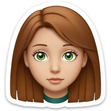 Девушка, шатенка, лет 18 с серо зелёными глазами sticker