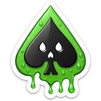 Black ace of spades drippy slimey effect sticker