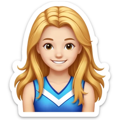 - Nữ
- 15 tuổi
- Da trắng
- Tóc dài, đổi màu tóc
- Mặt cười mỉm
- Áo cổ vũ
 sticker