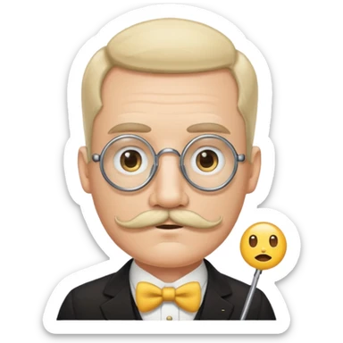mustache monocle emojis white sticker