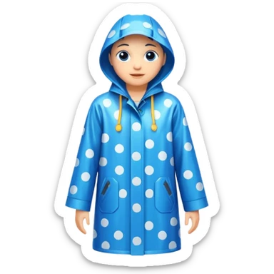 blue polka dot raincoat sticker