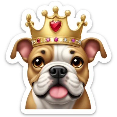 Bull dog with princess crown sticker