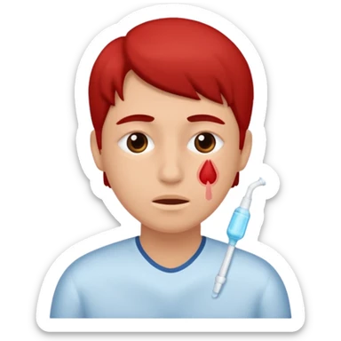 cara con gripe y un poco roja  sticker