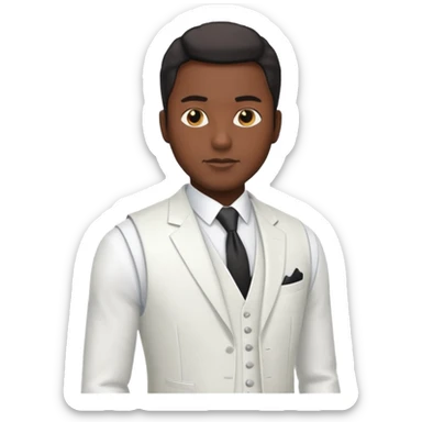 businessman, black skin, white suit vest sticker
