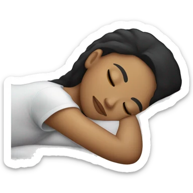 Black hair light skin girl sleeping  sticker