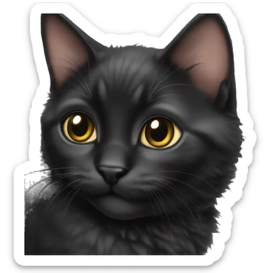 Black kitten sticker
