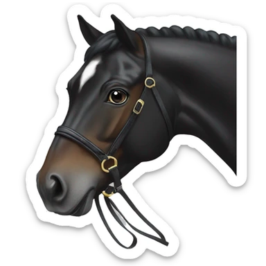 Black sport horse sticker