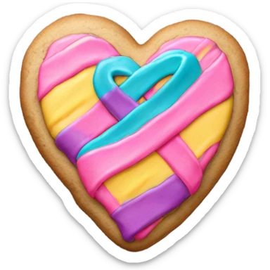 Heart cookie, suicide awareness ribbon sticker