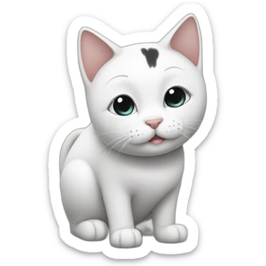 black and white cat bowing like a human sticker