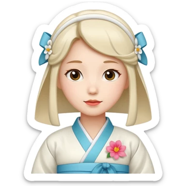 woman in white hanbok sticker