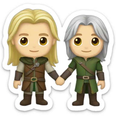 legolas and aragorn holding hands sticker