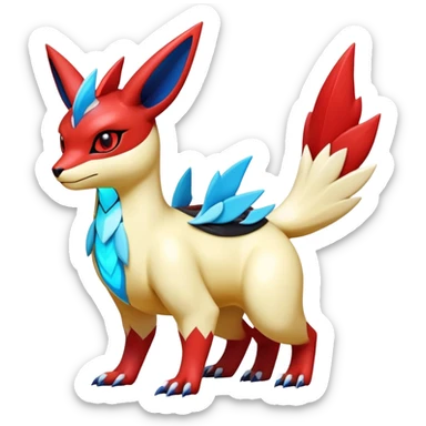  Cute Shiny Exotic Colorful Guilmon-Latias-Koraidon-Umbreon-Fakémon-hybrid-creature (full body)  sticker