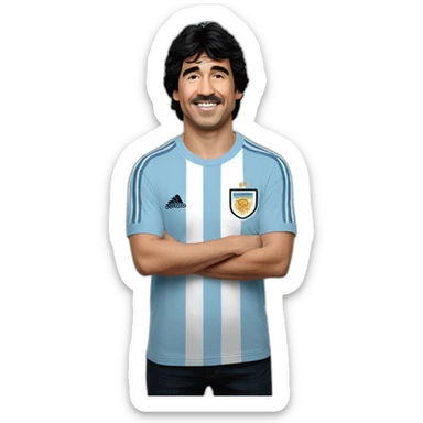 Diego Maradona 86 goal england argentina stripes tshirt sticker