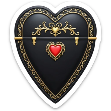 heart with gothic black coffin sticker