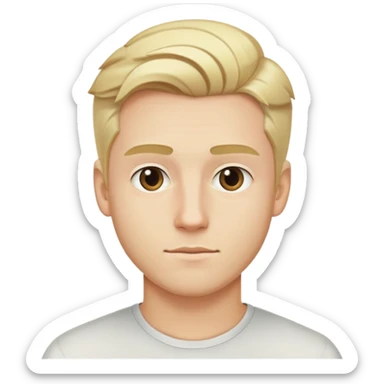 nam 25 tuổi, tóc màu vàng vuốt ngược, da trắng, mặt ngầu sticker