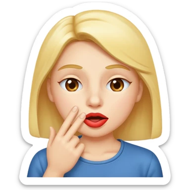 Emoji de “shh” guiñando un ojo  sticker