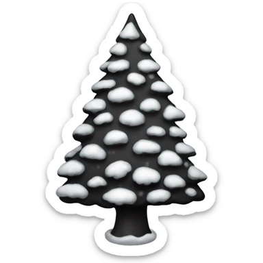 isolated black christmas’s tree with snow  sticker