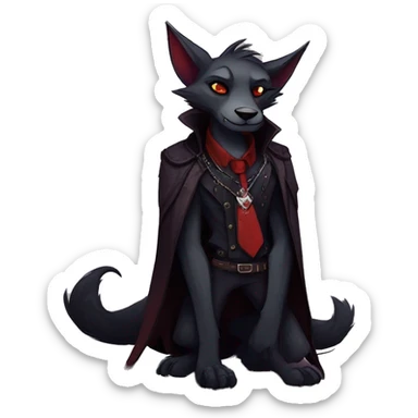 cool edgy dark vampiric animal fursona by griffsnuff & LiLaiRa & Falvie with badass colors and a collar full body sticker