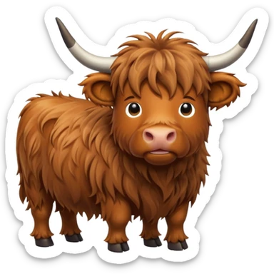 Single color highland cow emoji sticker