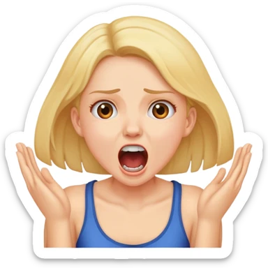 girl with hands around neck screaming sticker