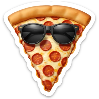 Pizza with black sunglasses sticker