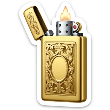 Vintage gold lighter from the Lighter and princess dorama  sticker