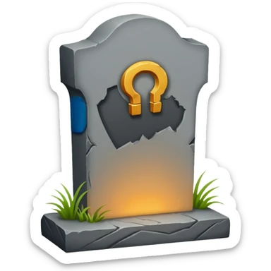 Gravestone – Grey tombstone with “RIP”.




 sticker