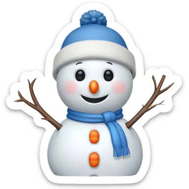 snowmen wearing cap  sticker